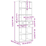 Highboard 70X42.5X185 Cm Engineered Wood