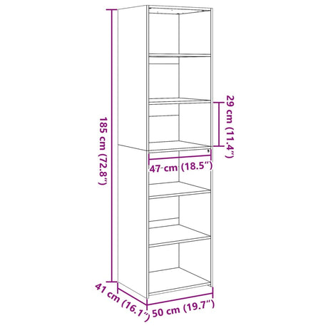 Highboard 50X41X185 Cm Engineered Wood