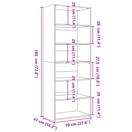 Highboard 70X41X185 Cm Engineered Wood