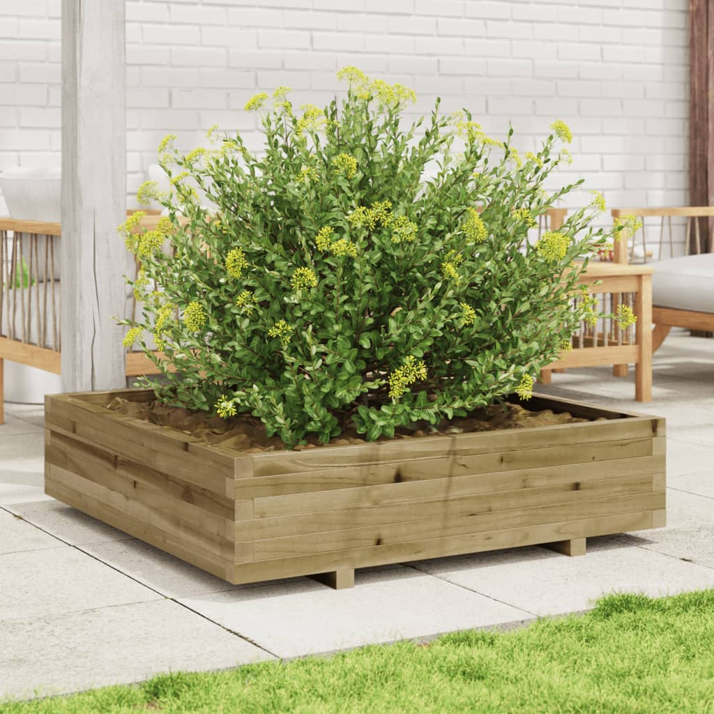 Garden Planter 100X100X26.5 Cm Impregnated Wood Pine