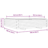 Garden Planter 100X100X26.5 Cm Impregnated Wood Pine