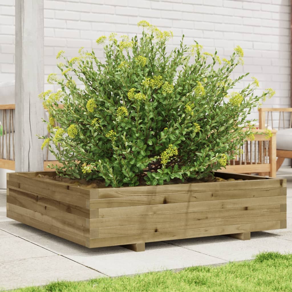 Garden Planter 100X100X26.5 Cm Impregnated Wood Pine