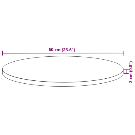 Table Top Round Ø60X2 Cm Solid Wood Acacia