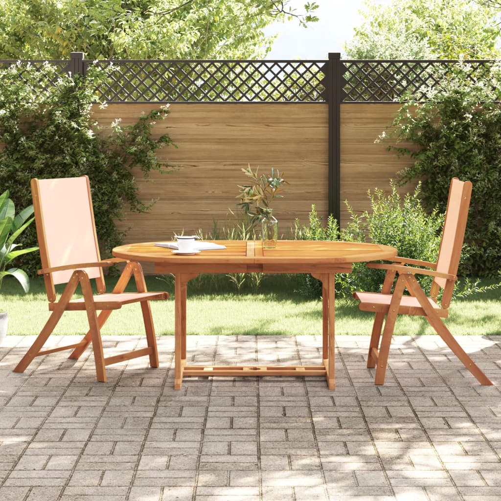 Folding Garden Chairs 4 Pcs Solid Wood Acacia And Textilene