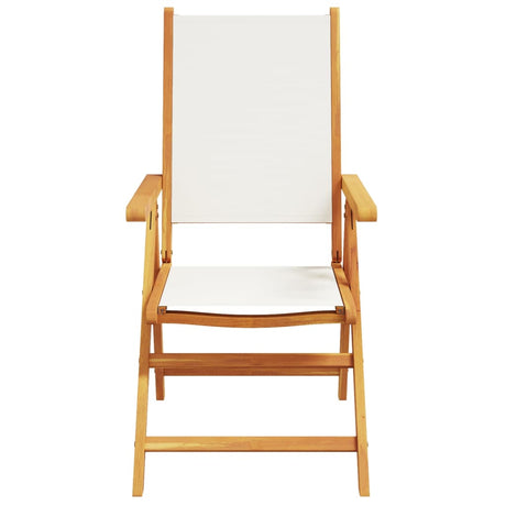 7 Piece Garden Dining Set White Fabric And Solid Wood