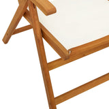 7 Piece Garden Dining Set White Fabric And Solid Wood