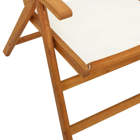 7 Piece Garden Dining Set White Fabric And Solid Wood