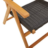 7 Piece Garden Dining Set Poly Rattan And Solid Wood