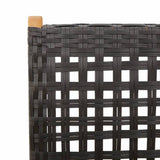 7 Piece Garden Dining Set Poly Rattan And Solid Wood