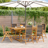 7 Piece Garden Dining Set Polypropylene And Solid Wood