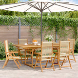 7 Piece Garden Dining Set Polypropylene And Solid Wood