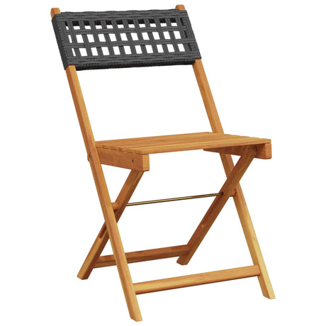 3 Piece Bistro Set Poly Rattan And Solid Wood