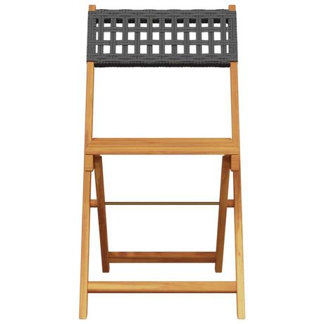 3 Piece Bistro Set Poly Rattan And Solid Wood