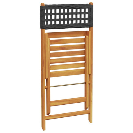 3 Piece Bistro Set Poly Rattan And Solid Wood