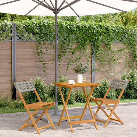 3 Piece Bistro Set Poly Rattan And Solid Wood