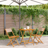 3 Piece Bistro Set Fabric And Solid Wood