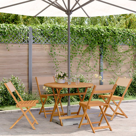 3 Piece Bistro Set Fabric And Solid Wood
