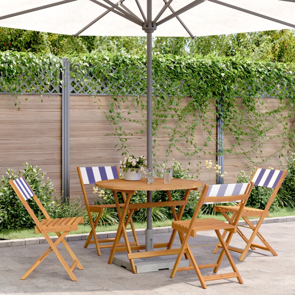 3 Piece Bistro Set Fabric And Solid Wood
