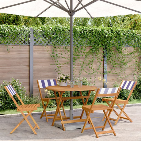 3 Piece Bistro Set Fabric And Solid Wood