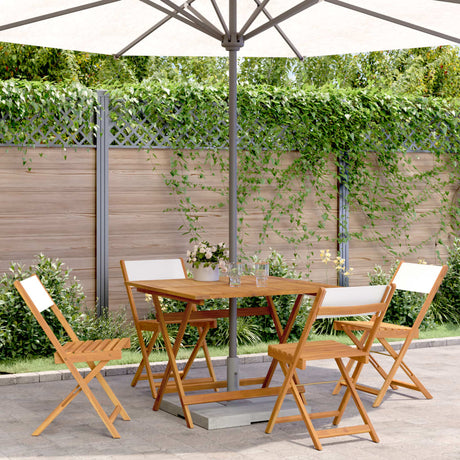 3 Piece Bistro Set Fabric And Solid Wood