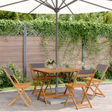3 Piece Bistro Set Fabric And Solid Wood