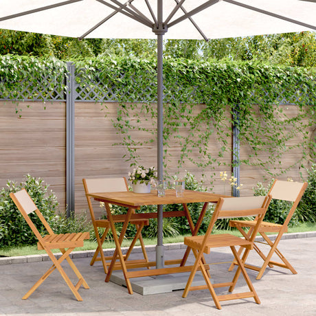 3 Piece Bistro Set Fabric And Solid Wood