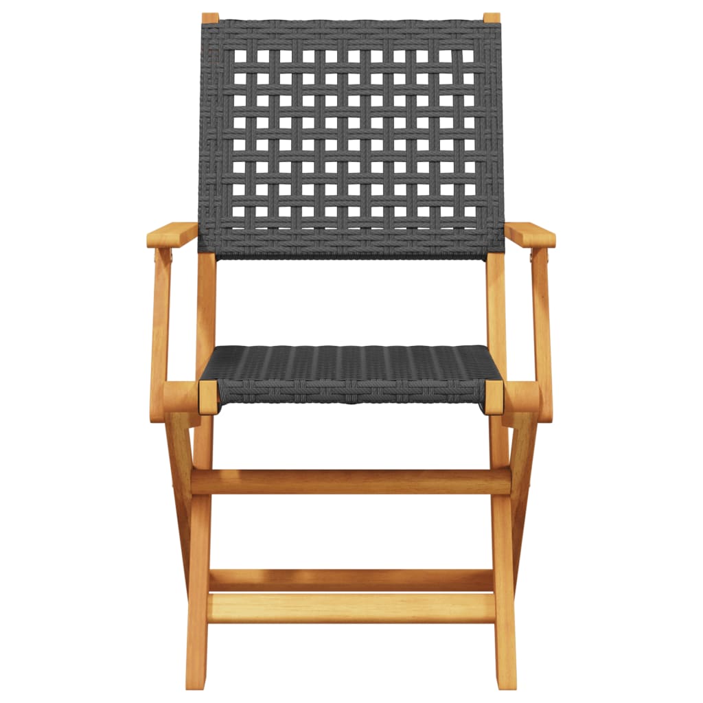 3 Piece Bistro Set Poly Rattan And Solid Wood