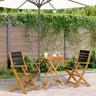 3 Piece Bistro Set Polypropylene And Solid Wood