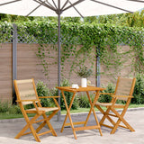 3 Piece Bistro Set Polypropylene And Solid Wood