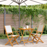 3 Piece Bistro Set Fabric And Solid Wood