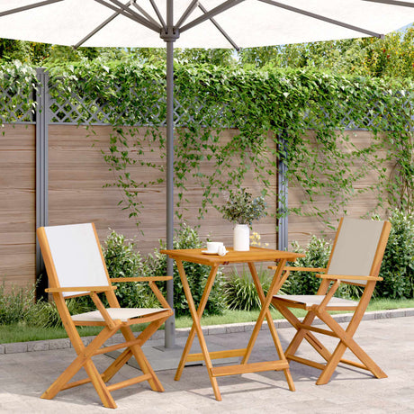 3 Piece Bistro Set Fabric And Solid Wood