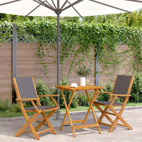 3 Piece Bistro Set Fabric And Solid Wood