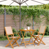 3 Piece Bistro Set Fabric And Solid Wood