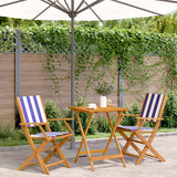 3 Piece Bistro Set Fabric And Solid Wood
