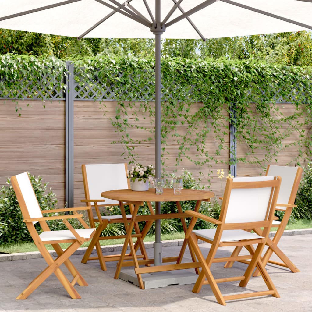 3 Piece Bistro Set Fabric And Solid Wood