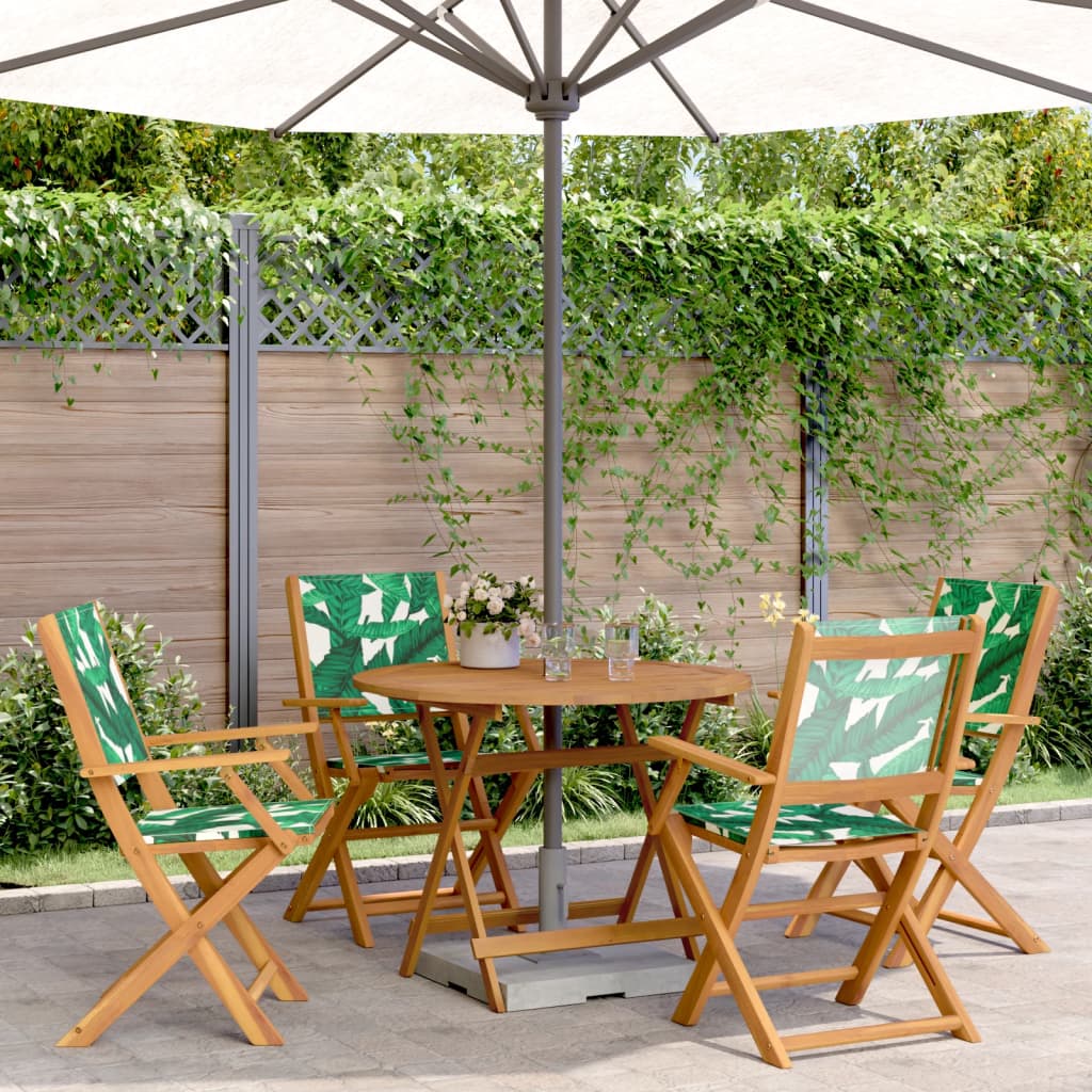 3 Piece Bistro Set Fabric And Solid Wood
