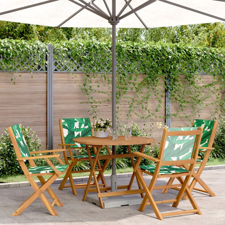 3 Piece Bistro Set Fabric And Solid Wood