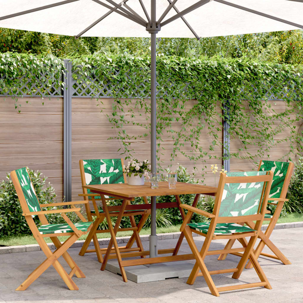 3 Piece Bistro Set Fabric And Solid Wood