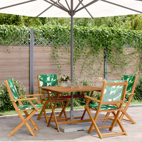 3 Piece Bistro Set Fabric And Solid Wood
