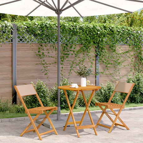 3 Piece Bistro Set Fabric And Solid Wood