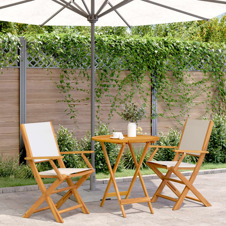 3 Piece Bistro Set Fabric And Solid Wood