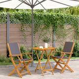 3 Piece Bistro Set Fabric And Solid Wood