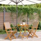3 Piece Bistro Set Fabric And Solid Wood