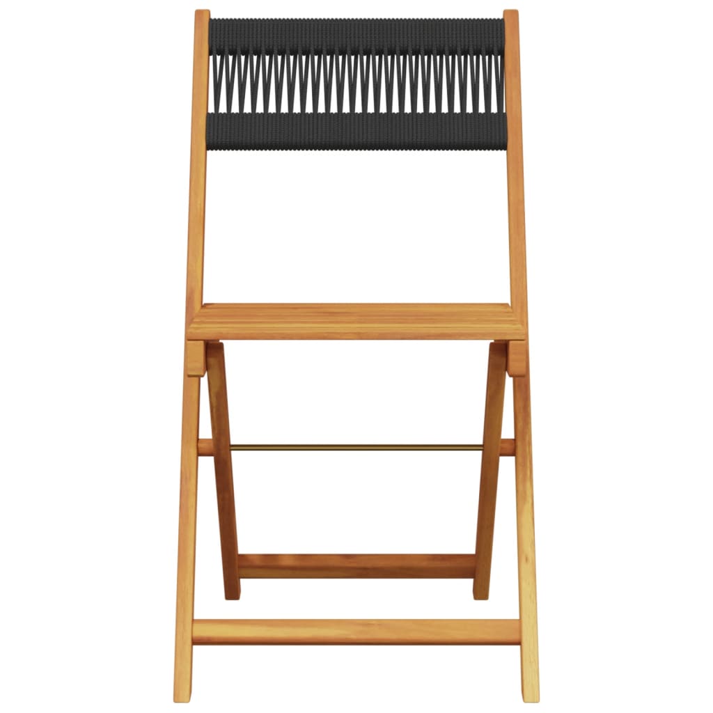 3 Piece Bistro Set Polypropylene And Solid Wood