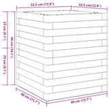Garden Planter Wax Brown 40x40x46 cm Solid Wood Pine