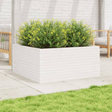 Garden Planter White 100x100x46 cm Solid Wood Pine
