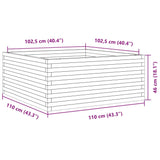 Garden Planter Wax Brown 110x110x46 cm Solid Wood Pine