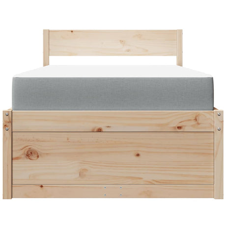 Bed With Drawers And Mattress Solid Wood Pine