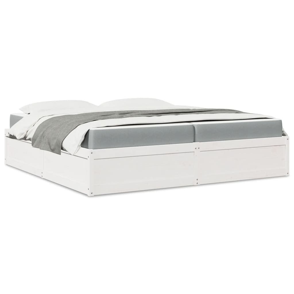 Bed With Mattress Super King Solid Wood Pine