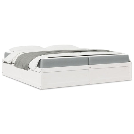 Bed With Mattress Super King Solid Wood Pine